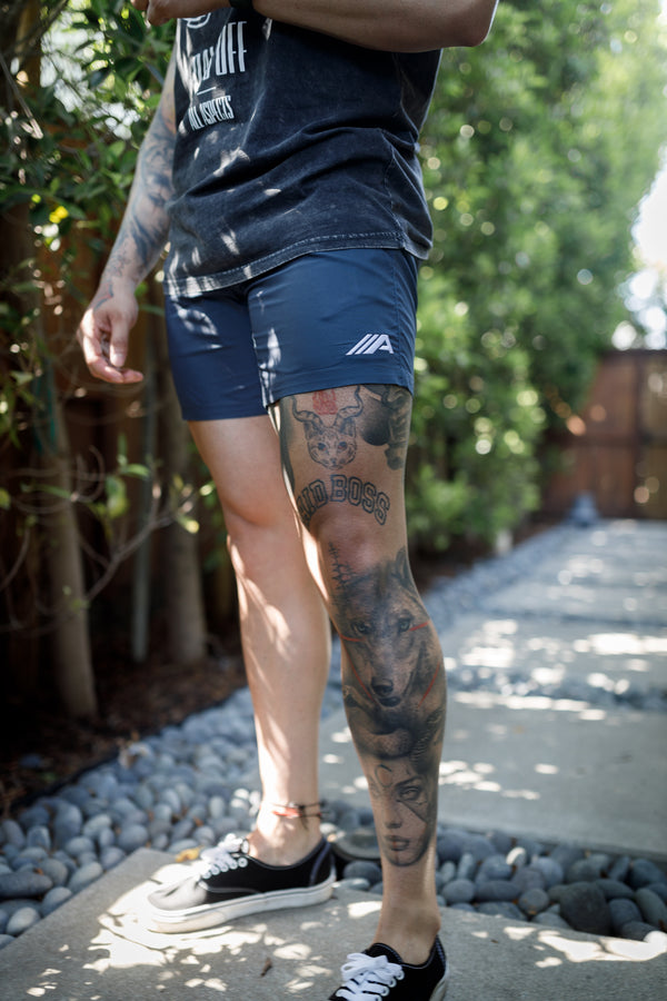 Oblique "A" Boardshorts - Petrol Blue