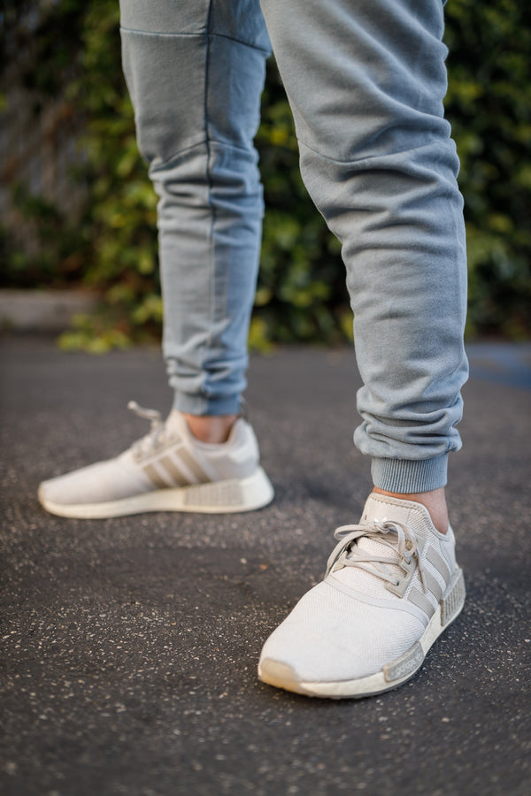 Oblique "A" Mineral Wash Joggers - Blue
