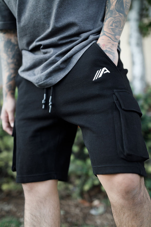 Oblique "A" Cargo Shorts - Black