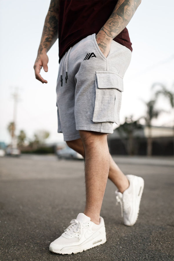 Oblique "A" Cargo Shorts - Grey
