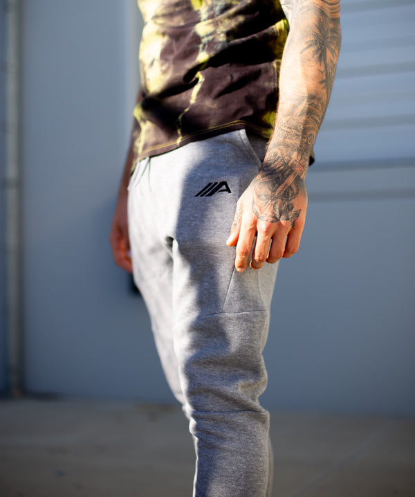 Oblique "A" Embroidered Joggers - Grey