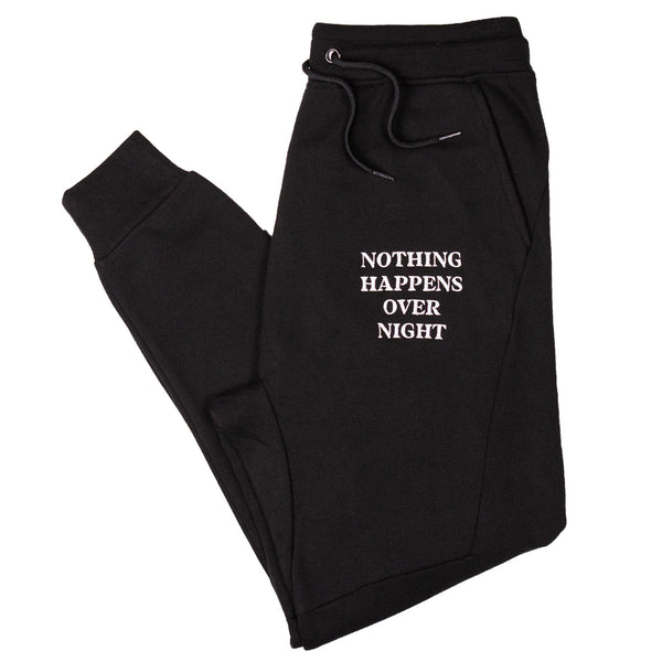 Embroidered NHON Joggers - Black