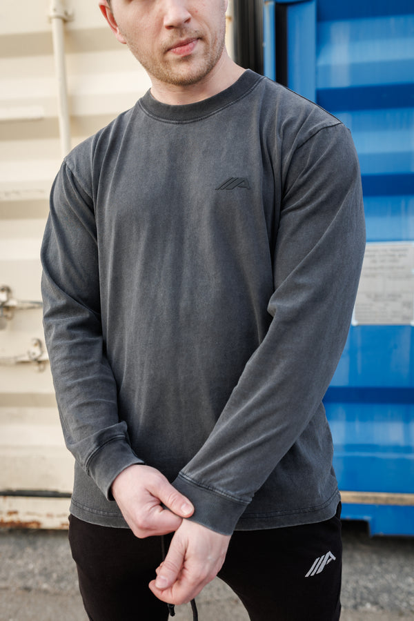 Oblique "A" Long Sleeve - Faded Black