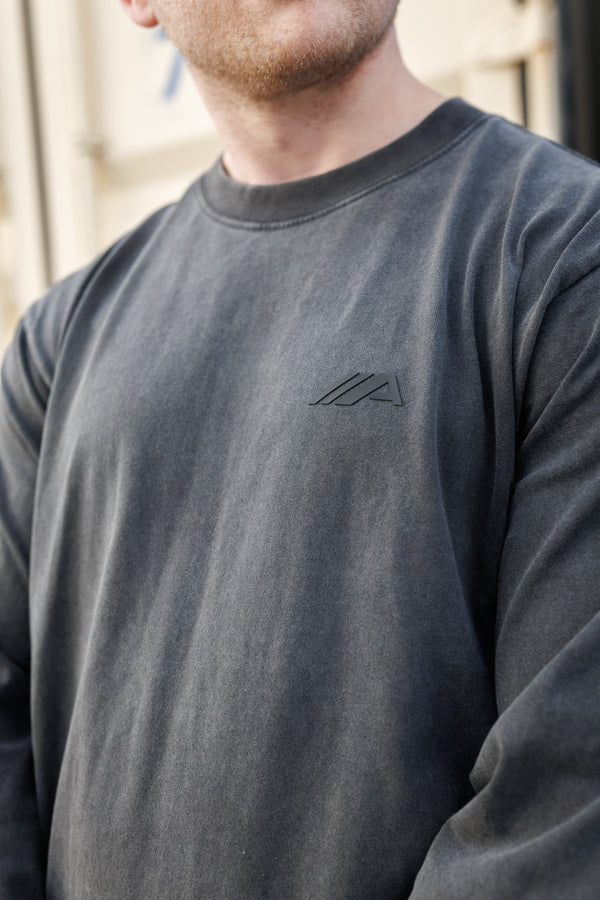 Oblique "A" Long Sleeve - Faded Black