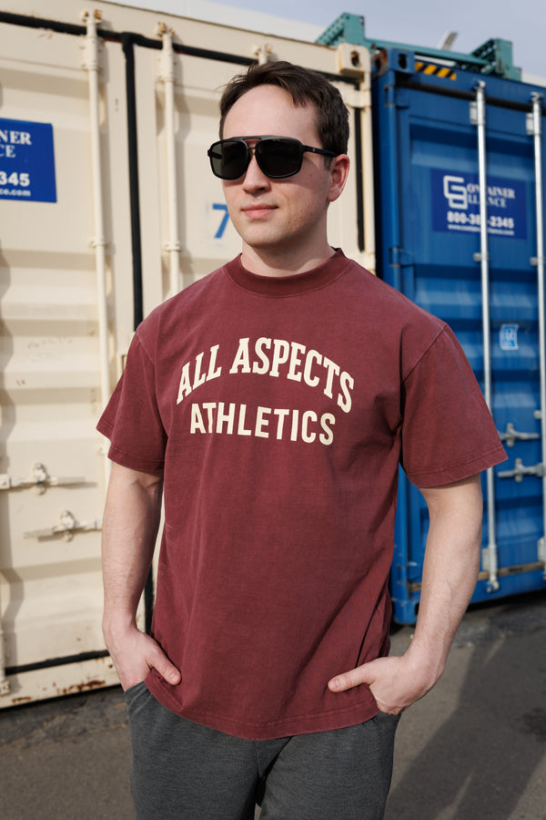 AA Athletics Oversized Tee - Vintage Maroon