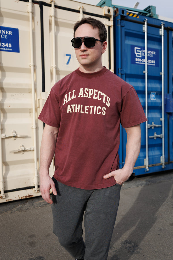 AA Athletics Oversized Tee - Vintage Maroon
