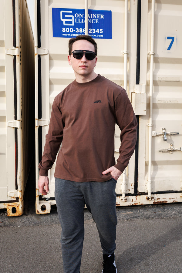 Oblique "A" Long Sleeve - Coffee
