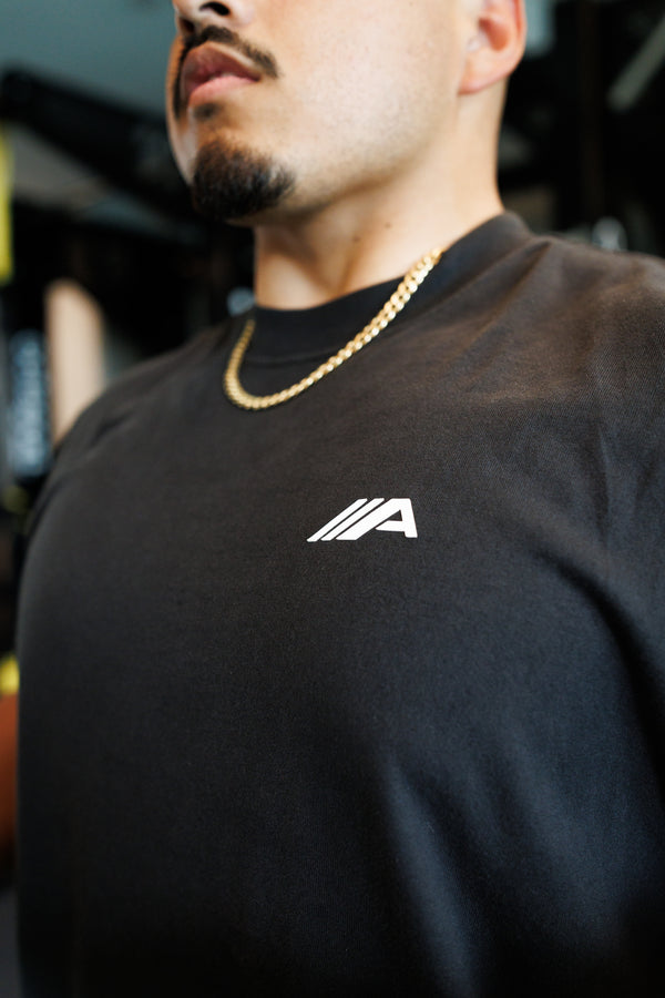 Raised "A" Muscle Tank - Black