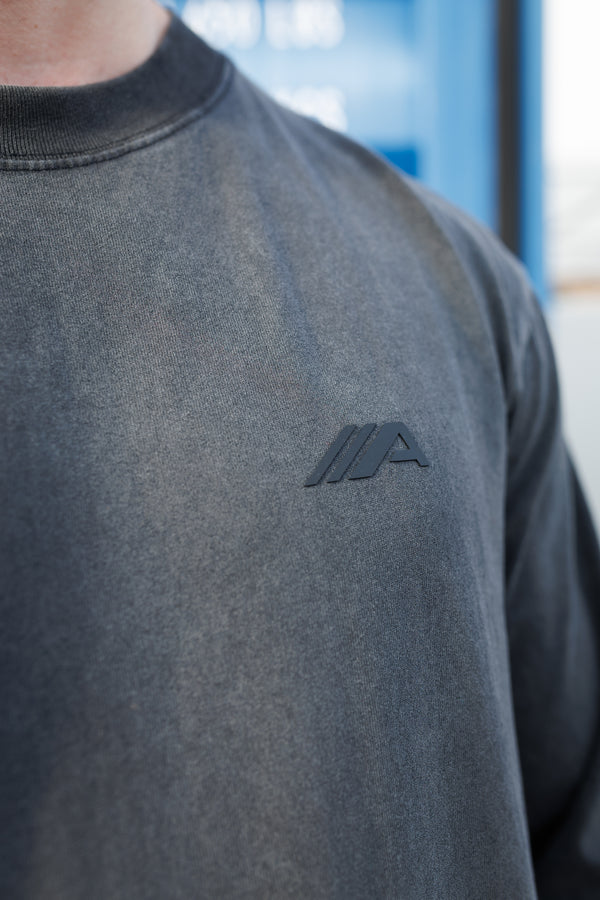 Oblique "A" Long Sleeve - Faded Black
