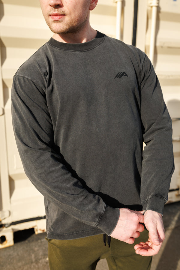 Oblique "A" Long Sleeve - Faded Black