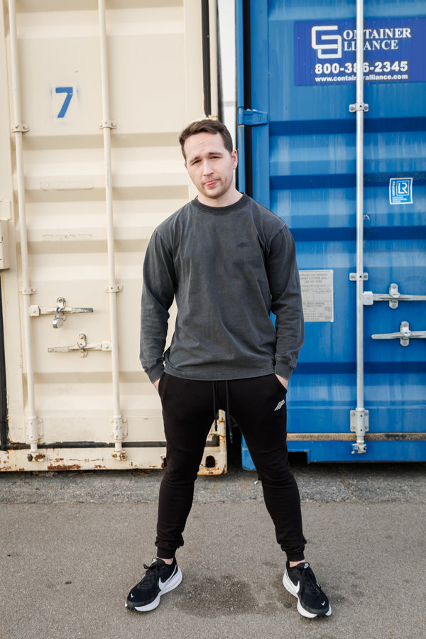 Oblique "A" Long Sleeve - Faded Black