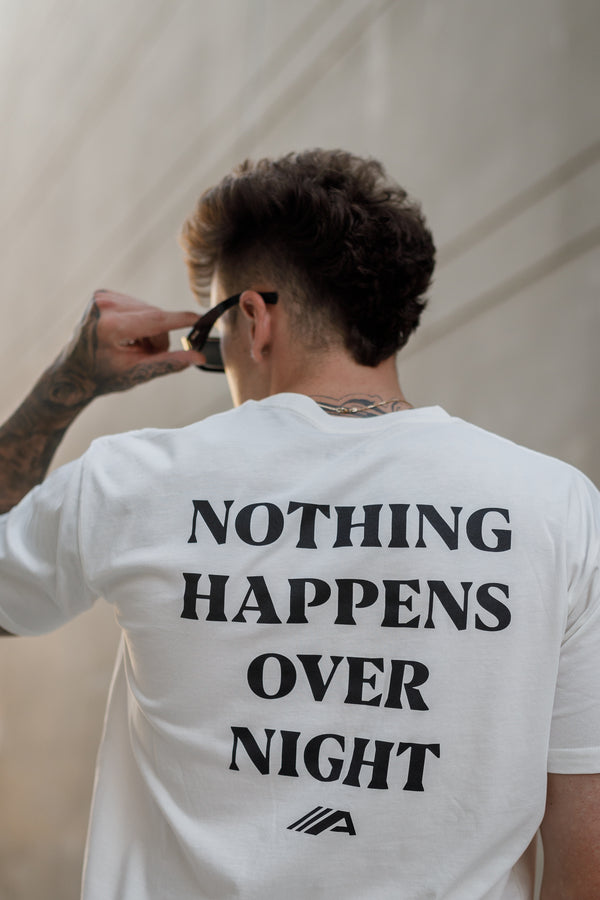Nothing Happens Overnight Tee V2 - Natural