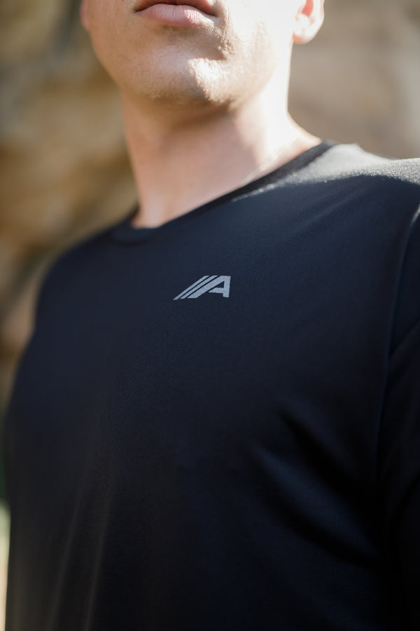 Oblique "A" Activewear Tee - Black