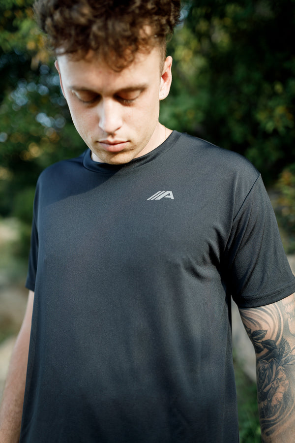 Oblique "A" Activewear Tee - Black