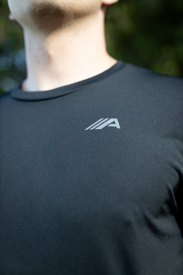 Oblique "A" Activewear Tee - Black