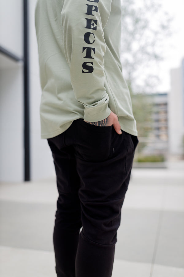 Oblique "A" Mineral Wash Joggers - Black