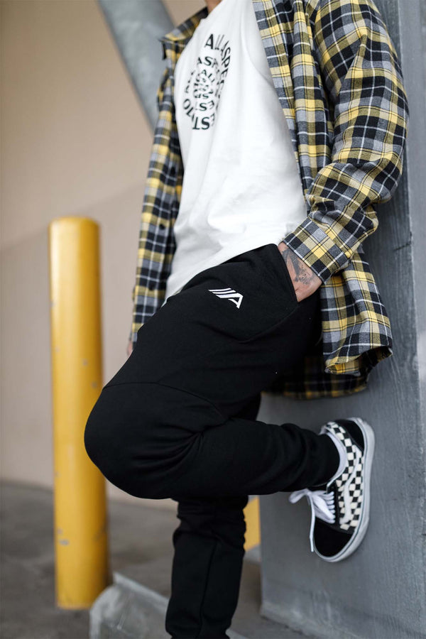 Oblique "A" Embroidered Joggers - Black