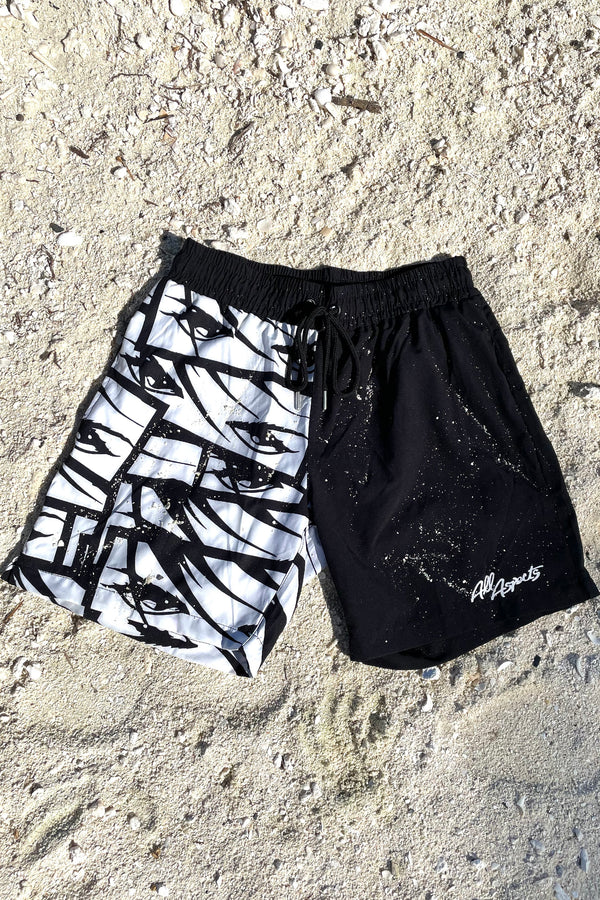 Eyes Split Boardshorts - Black/White