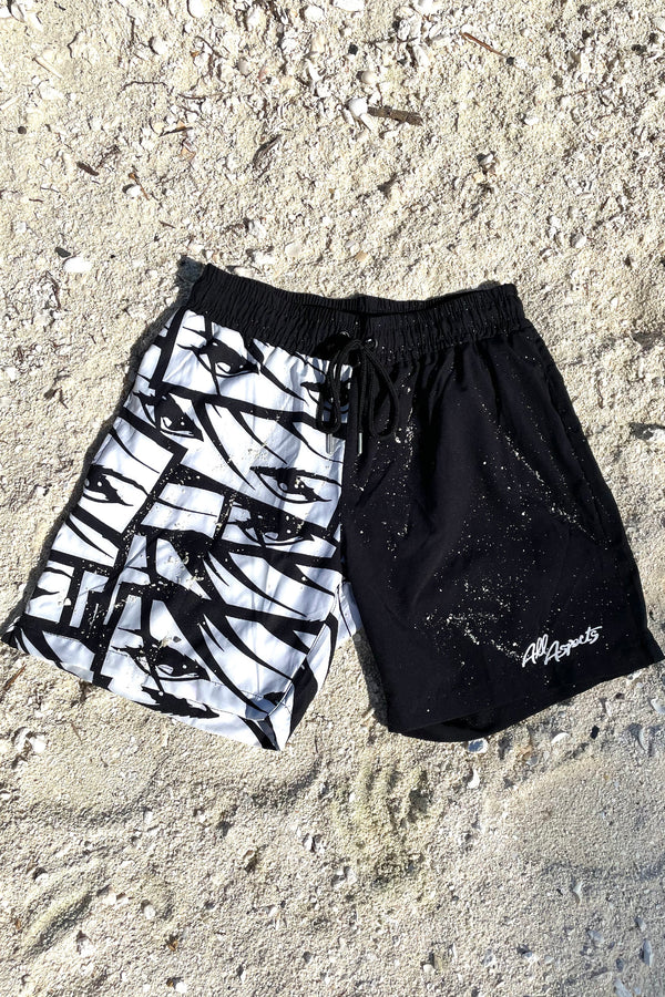 Eyes Split Boardshorts - Black/White