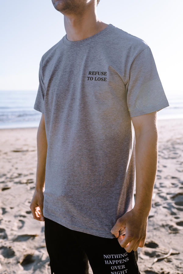 Nothing Happens Overnight Tee - Athletic Heather