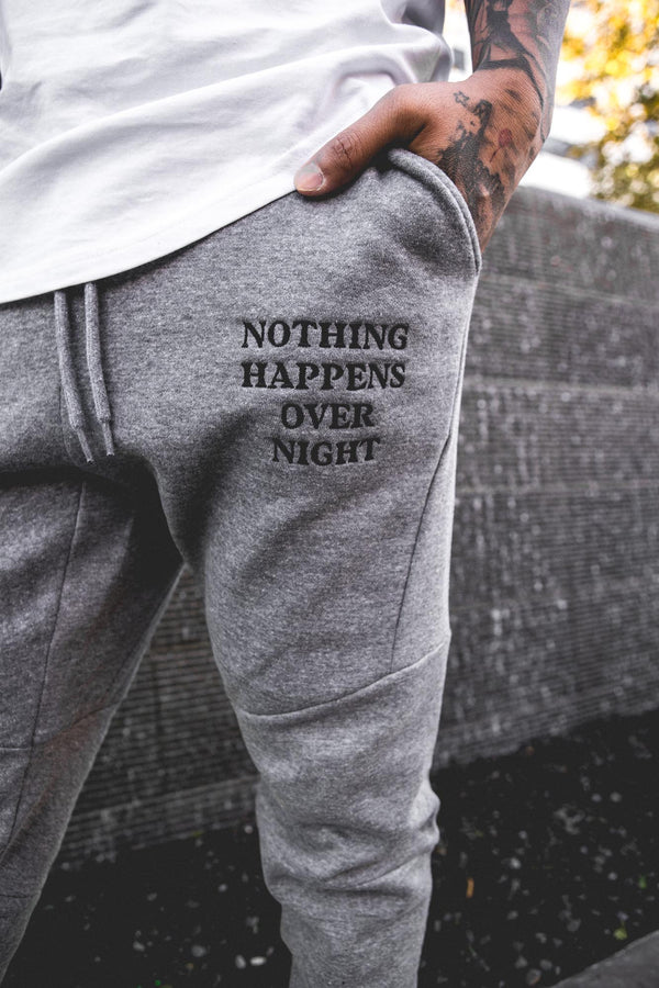 Embroidered NHON Joggers - Grey
