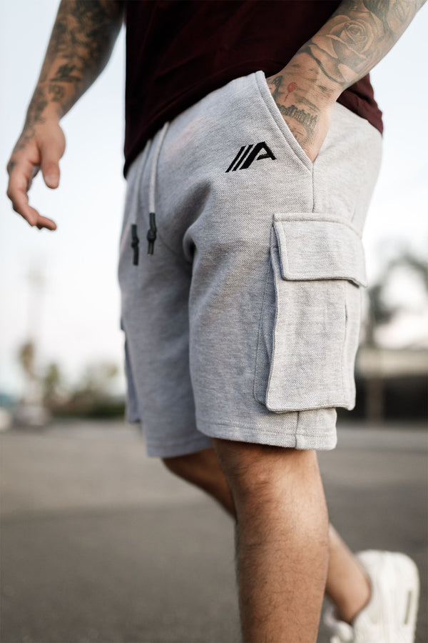 Oblique "A" Cargo Shorts - Grey