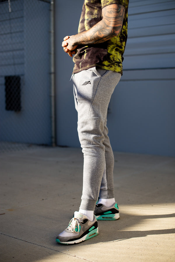 Oblique "A" Embroidered Joggers - Grey