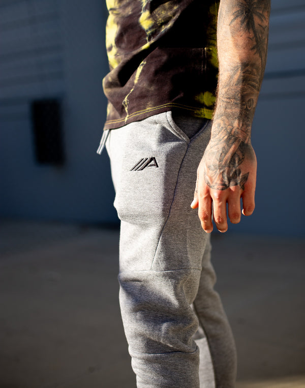 Oblique "A" Embroidered Joggers - Grey