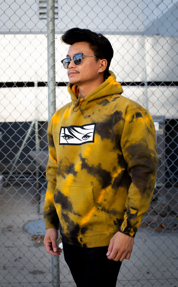 Eyes Tie Dye Hoodie - Yellow