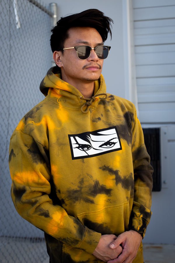 Eyes Tie Dye Hoodie - Yellow