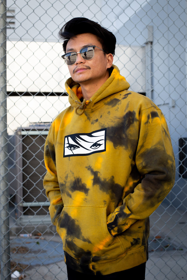 Eyes Tie Dye Hoodie - Yellow